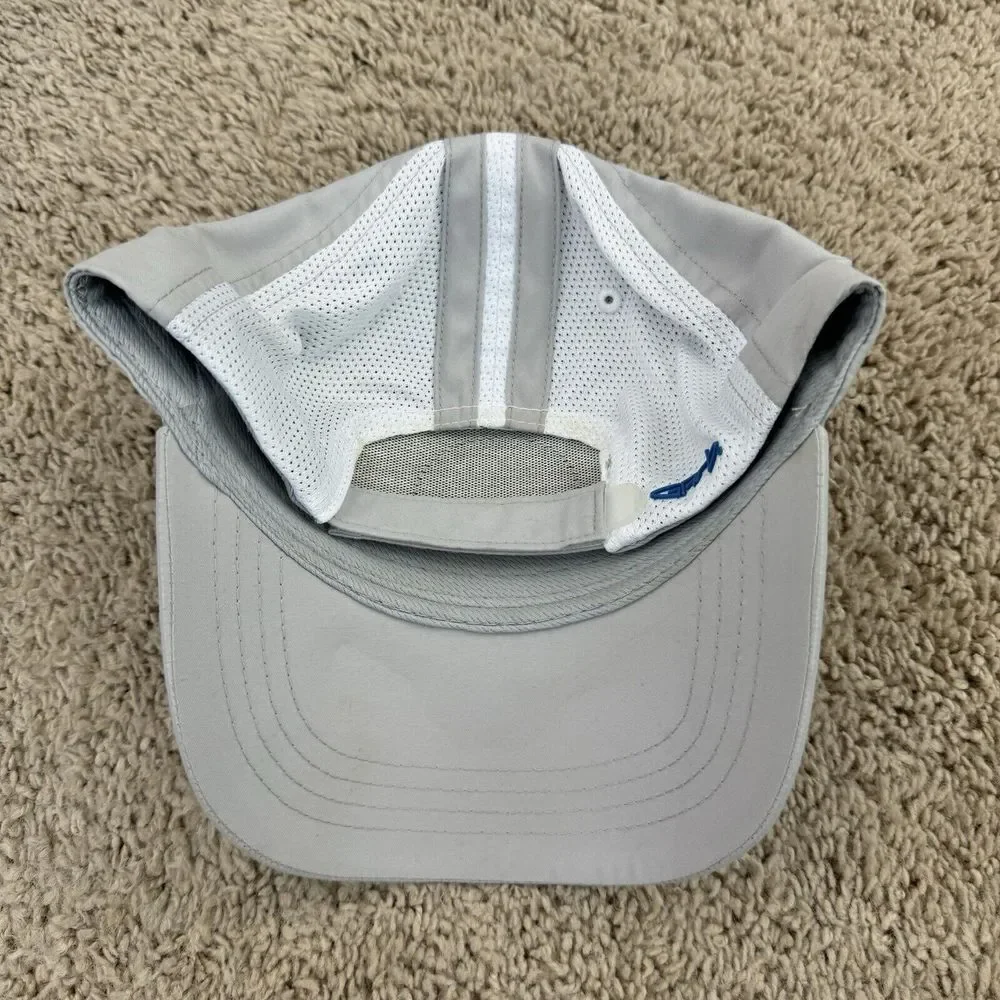 PGA‎ Jr League Hat Garb Adjustable Strap Gray White Mesh Rubber Circle Logo Cap